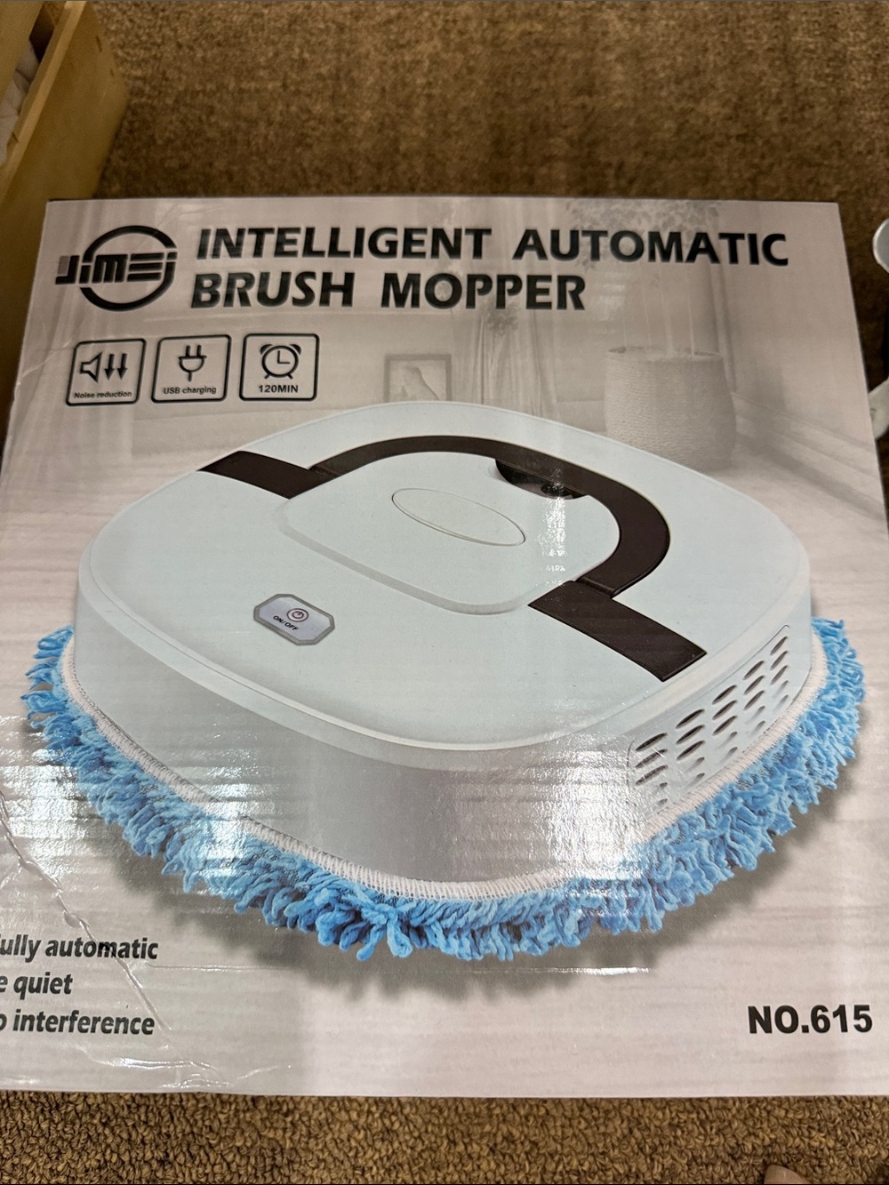 INTELLIGENT AUTOMATIC BRUSH MOPPER - Black with Light Blue Mop